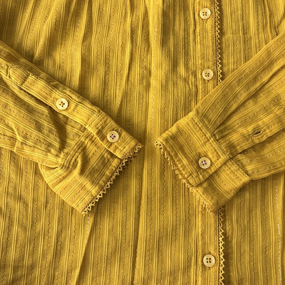 Anthropologie Yellow Blouse Top - Picture 6 of 6